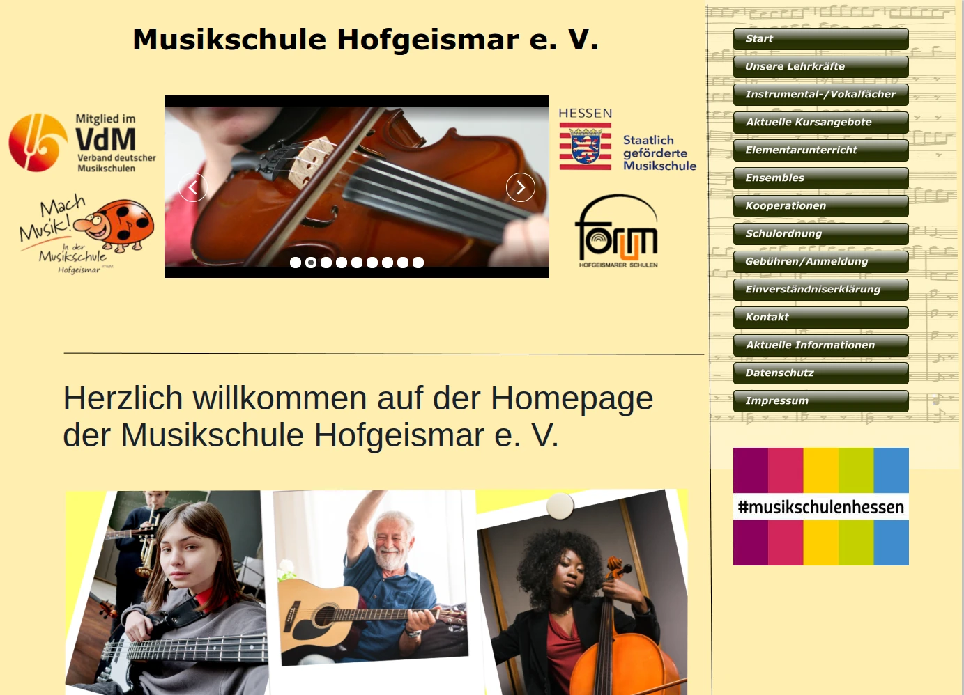 alte website musikschule